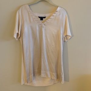 Cream V-Neck Top